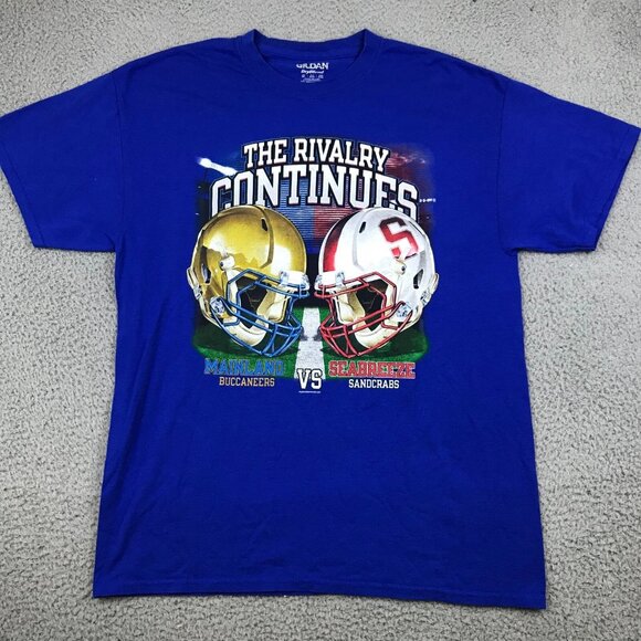 Mainland Buccaneers vs Seabreeze Sandcrabs Shirt Men's Large Blue Short Sleeve - Picture 1 of 7